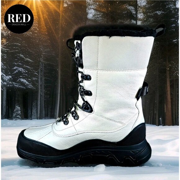 UGG Adirondack Meridian Waterproof White Leather Boots - Women's Size 9 - Picture 11 of 14
